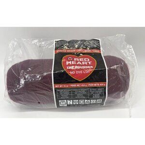 Red Heart Pounder Burgundy Yarn‎ 1 Skein Claret 378 Worsted Weight 16 oz SEALED